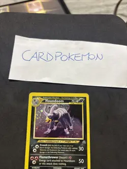 Pokemon Card Houndoom 4/75- Set Neo Discovery -Holo-eng-Swirl-good! - Image 2