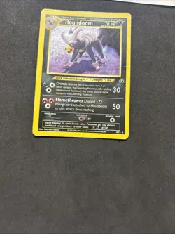 Pokemon Card Houndoom 4/75- Set Neo Discovery -Holo-eng-Swirl-good! - Image 3
