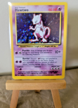 Vintage Pokemon 1999 Base Set - RARE HOLO/Foil Card - Mewtwo (10/102) LP - Image 1