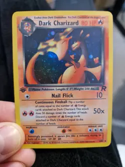 1999 Dark Charizard 4/82 Team Rocket 1st Edition Holo Card (PRXY Fan Display) - Image 2
