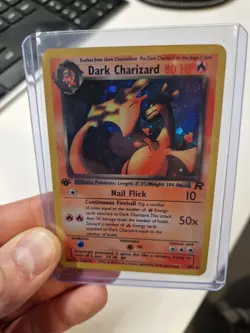 1999 Dark Charizard 4/82 Team Rocket 1st Edition Holo Card (PRXY Fan Display) - Image 4