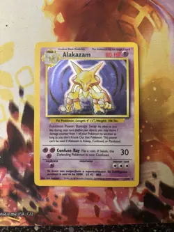 Pokemon TCG Alakazam Base Set Holo Card 1/102 Unlimited Holo Rare, LP Condition - Image 1