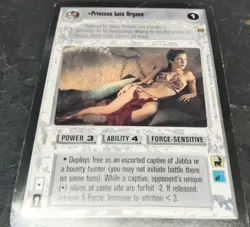 1998 Princess Leia Organa OVERSIZED Promo Star Wars CCG Card (Slave Leia) READ! - Image 1