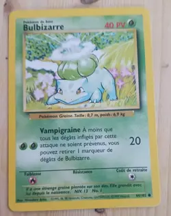 1999 Pokemon Base Set French Card Bulbizarre (Bulbasaur) 44/102 - Image 1