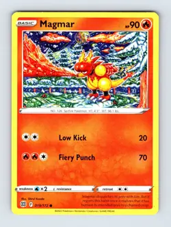 Magmar SWSH09: Brilliant Stars Common Non Holo 019/172 Pokemon NM/LP Card - Image 1