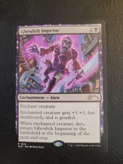 Ghoulish Impetus SLD 1843 MTG Magic Secret Lair Drop Black Aura Rare LP - Image 1