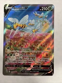 Pokemon TCG Beedrill v Astral Radiance Holo Ultra Rare Card 161/189 NM Condition - Image 1