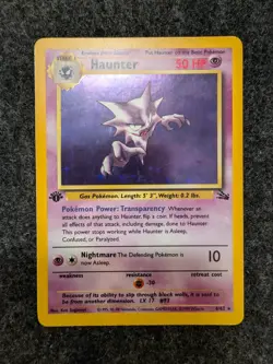 Pokemon TCG Haunter 1st Edition Holo Card Fossil, 6/62, Holographic Rare - Image 1