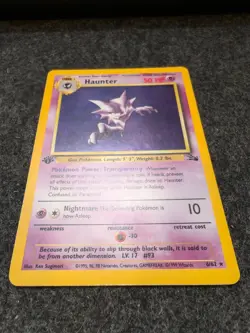 Pokemon TCG Haunter 1st Edition Holo Card Fossil, 6/62, Holographic Rare - Image 4