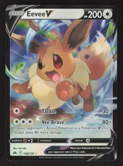 Eevee V 108/159 Ultra Rare Pokemon Crown Zenith - Image 1