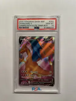 2020 POKEMON SWSH CHAMPION'S PATH ETB PROMO - #050 CHARIZARD V - PSA 10 - Image 1