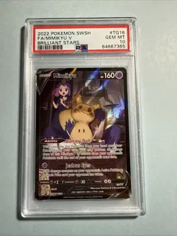 2022 Pokemon SWSH Mimikyu V Trainer Gallery Full Art Rare #TG16/TG30 PSA 10 - Image 1