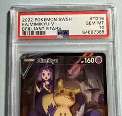 2022 Pokemon SWSH Mimikyu V Trainer Gallery Full Art Rare #TG16/TG30 PSA 10 - Image 3