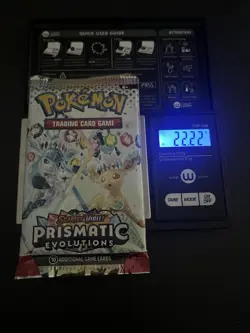 22.22g HEAVY Prismatic Evolutions Pokemon Sealed Booster Pack New - Image 1