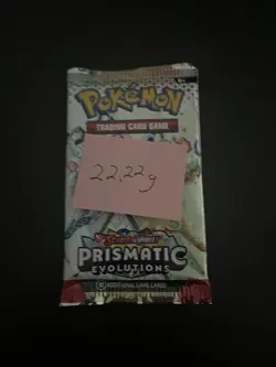 22.22g HEAVY Prismatic Evolutions Pokemon Sealed Booster Pack New - Image 3
