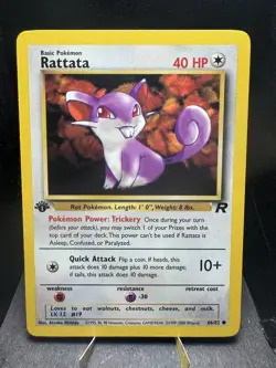 Pokemon TCG WOTC 1st Edition Team Rocket Rattata 66/82 Common NM - Image 1