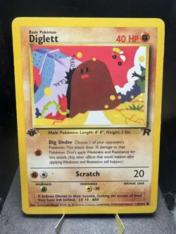 Pokemon TCG WOTC 1st Edition Team Rocket Diglett 52/82 Common LP - Image 1