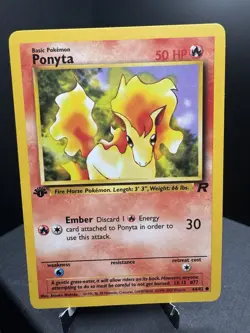 Pokemon TCG WOTC Team Rocket 1st Edition Ponyta 64/82 Common LP - Image 1
