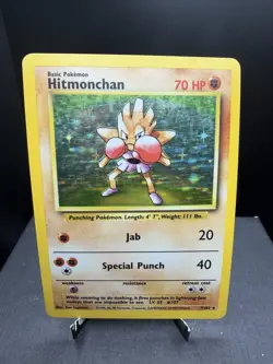 Pokemon TCG WOTC Base Set Hitmonchan 7/102 Holo Rare Unlimited MP - Image 1