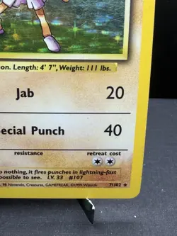 Pokemon TCG WOTC Base Set Hitmonchan 7/102 Holo Rare Unlimited MP - Image 4