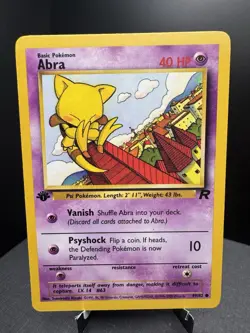 Pokemon TCG WOTC Team Rocket 1st Edition Abra 49/82 Common LP/NM - Image 1