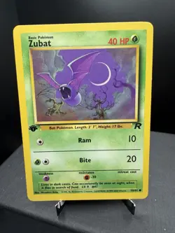 Pokemon TCG WOTC 1st Edition Team Rocket Zubat 70/82 Common LP - Image 1