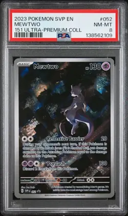 2023 Pokemon SVP EN-SV Black Star Promo Mewtwo #052 151 Ultra-Premium Coll PSA 8 - Image 1