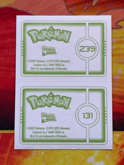 Pokemon Merlin Topps Ultimate Stickers 2005 Holo Dots #239 Elekid #131 Lapras - Image 2