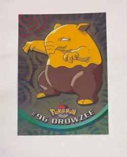 Pokemon Topps Drowzee #96 Series 2 Blue Logo Silver Foil HOLO - Image 1