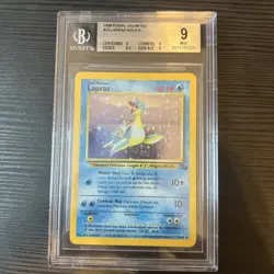 1999 Fossil Unlimited #10 Lapras Holo BGS 9 MINT - Image 1