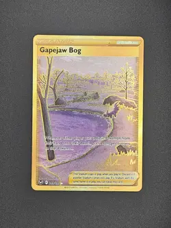 Pokemon TCG Gapejaw Bog 213/195 Rare Silver Tempest Sword & Shield Gold Holo - Image 1