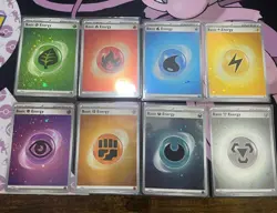 Pokemon 151 Tcg Hd Cosmo Holo Energy Set Of All 8 W/Swirl (2 w/ 5 swirls) - Image 1