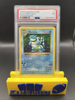 1999 POKEMON BASE SET SHADOWLESS #2 BLASTOISE-HOLO PSA 7 - Image 1