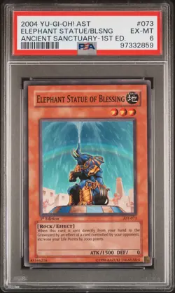 2004 YU-GI-OH! AST-ANCIENT SANCTUARY 1ST ED ELEPHANT STATUE OF BLESSING PSA 6 - Image 1