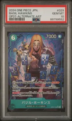 One Piece OP07 500 Years In Future Japanese Basil Hawkins Alt *GEM MINT PSA 10* - Image 1