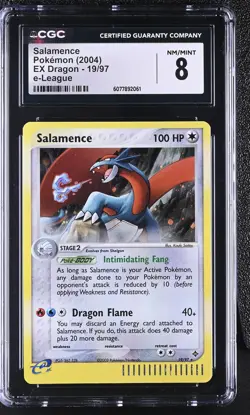 CGC 8 Salamence 2004 EX Dragon Holo 19/97 e-League Pokemon Card - Image 1