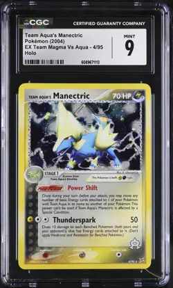 CGC 9 MINT Team Aqua's Manectric EX Team Magma Vs Aqua 4/95 Holo Pokemon Card - Image 1
