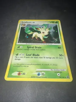 LP Leafeon 24/100 Rare Holo Majestic Dawn Pokemon Card Platinum - Image 3