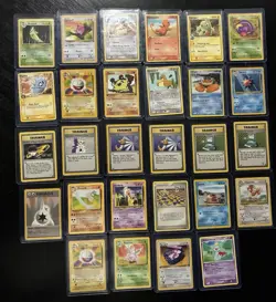 OLD Pokemon 28 Card LOT and ALL IN TOP LOADERS - Image 1