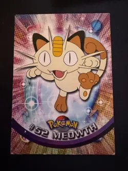 Meowth #52 - Black Logo - Non-Holo - SERIES 1 - TOPPS POKEMON CARD - HP - Image 1