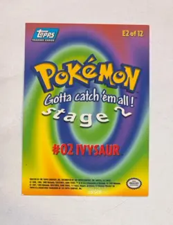 Ivysaur E2 of 12 - BLUE LOGO - NON-HOLO - SERIES 1 - TOPPS POKEMON CARD - LP - Image 2
