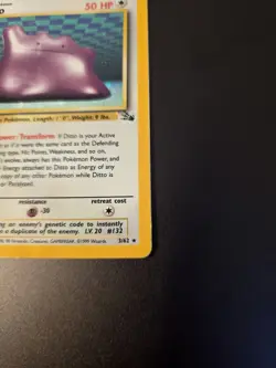 Pokemon TCG Ditto Fossil Holo Card 3/62 - Image 4