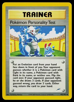 Pokemon Card - Pokemon Personality Test Neo Destiny 102/105 Uncommon - Image 1