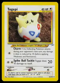 Pokemon Card - Togepi Neo Destiny 56/105 Uncommon - Image 1