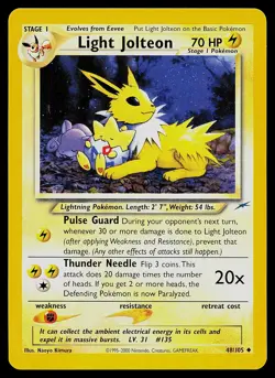 Pokemon Card - Light Jolteon Neo Destiny 48/105 Uncommon - Image 1