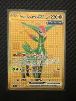 Pokemon Iron Leaves EX Gold Secret Rare Card 213/162 Temporal Forces NM - Image 1