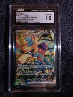 Pokemon TCG Hop's Zacian EX Holo Card 186/159 Sv09: Journey Together PSA 10 - Image 1