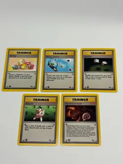 1999 Pokemon Fossil 1st Edition Trainer Cards Lot Of 5 - Image 1