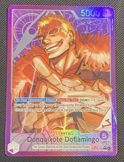 Op14-060 - Donquixote Doflamingo Leader Alt Art One Piece Card English, Mint - Image 1