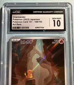 CGC GEM MINT 10 Charmander (ar) Pokemon 151 168/165 Japanese Pokemon Card - Image 3